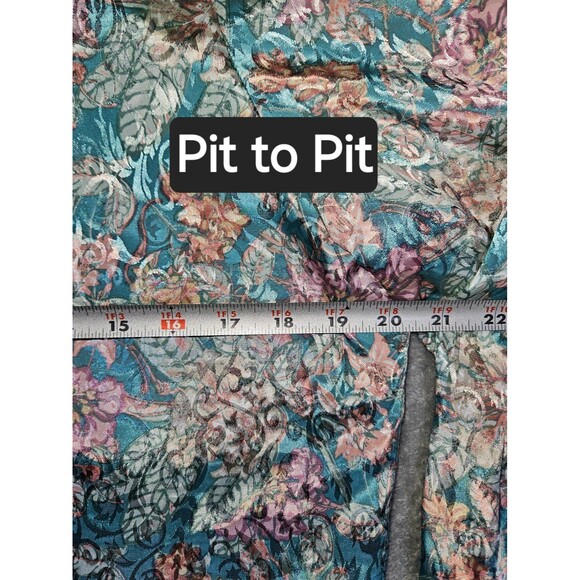 Vintage Schrader Womens Floral Full Length Sleeve Sz 12 - Picture 6 of 8